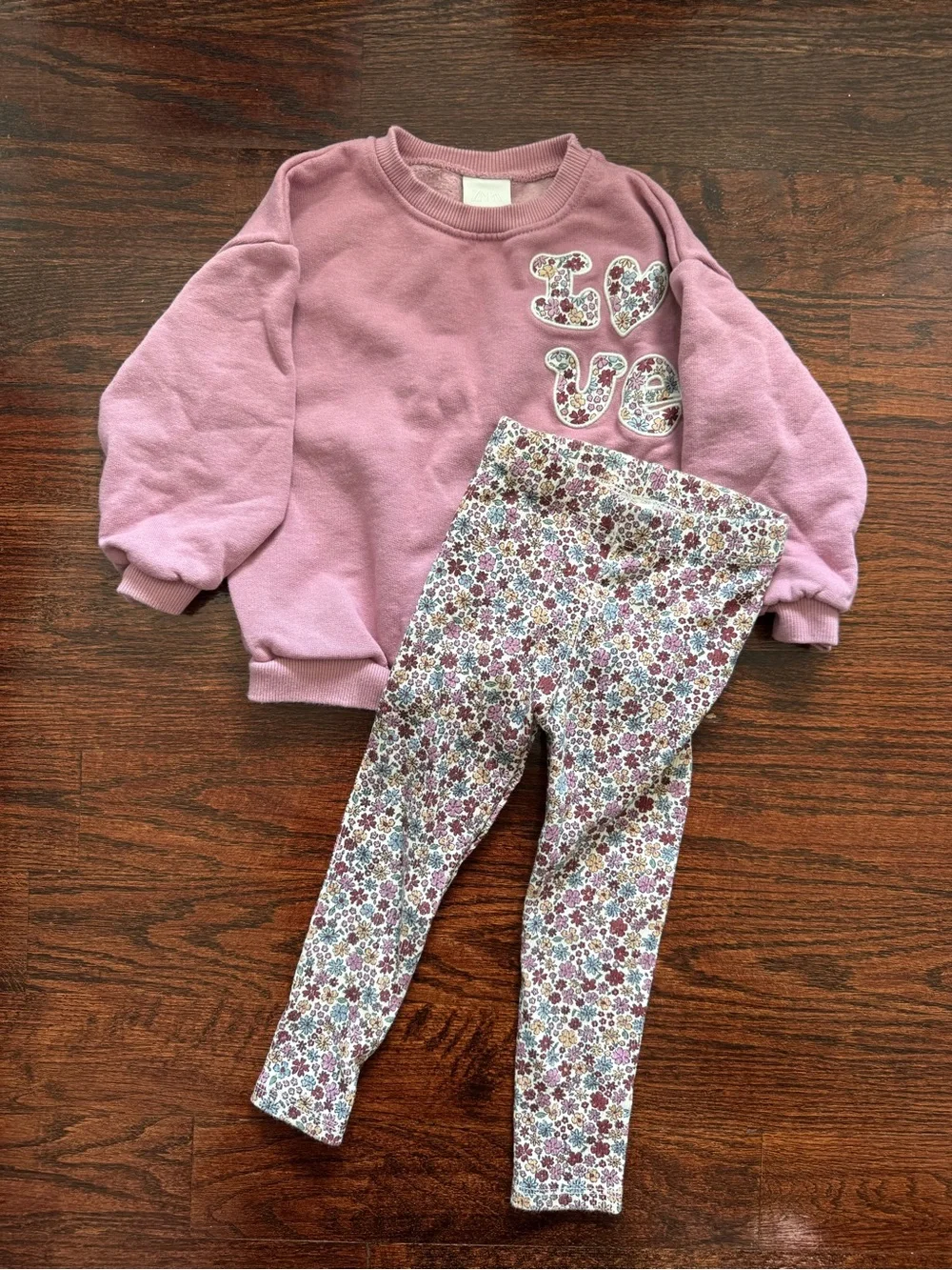 Zara Kids Pink Floral Matching Set